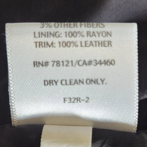 Eileen Fisher Woman 1X Black & White Tweed Leather Trim Full Zip Blazer Jacket - Picture 12 of 13